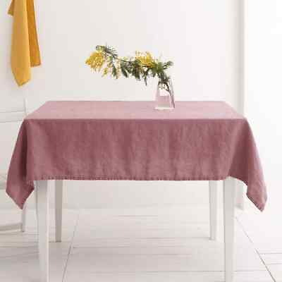 #ad 100% Pure Linen Tablecloth Natural Fabric Decoration Solid Color Table Cover $132.34
