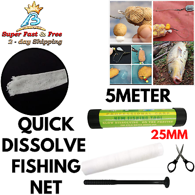 #ad Carp Fishing Stocking Solid Bait PVA Fine Mesh Refill Bag Funnel Plunger Tools $25.17