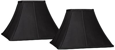 #ad #ad Black Set of 2 Square Curved Lamp Shades 6x14x9 1 2 Spider $79.99