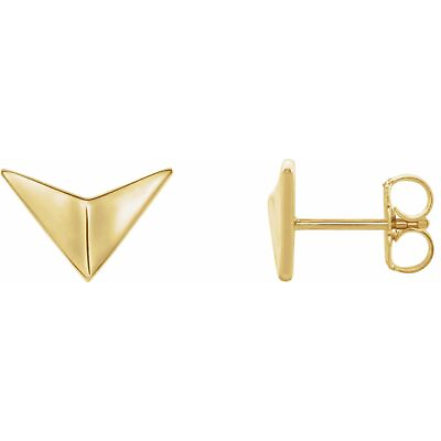 #ad 14k Yellow Gold Geometric Stud Earrings Fine Jewelry for Women $434.99