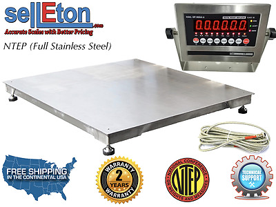 #ad NTEP 36quot; x 36quot; 3#x27; x 3#x27; Floor Scale Fixed TOP Stainless Steel Washdown 5000 lbs $2397.00