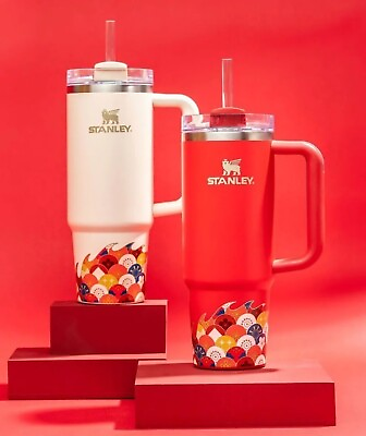 #ad Stanley Lunar New Year Limited LE Quencher H20 Tumbler 30Oz Red Cream Dragon SET $159.99