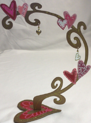 #ad Decorative Jewelry Holder Tree Silvestri Rossi Whimsical Painted Metal Heart $34.98