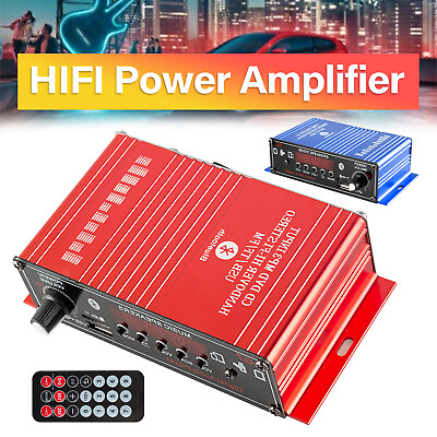 #ad 12V HiFi Bluetooth Power Amplifier 400W Mini Stereo Audio FM Car Home AMP Remote $18.29