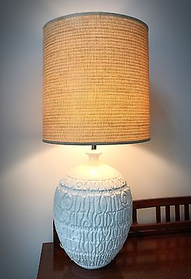 #ad Mid Century Modern White Ceramic Table Lamp Overall Height 42quot; With Shade $262.46