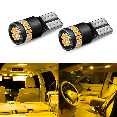 #ad AUXITO T10 194 168 LED Interior Light Car Light Bulb Amber Yellow Wedge Lamp EAH $8.99