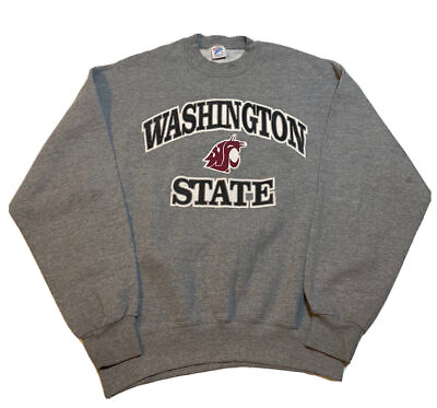 #ad Vintage Washington State Cougars Sweatshirt Unisex Large Gray Crewneck F5 $23.00