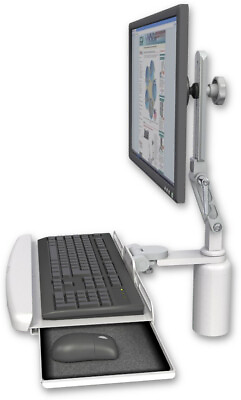 #ad ICW Ultra 510 LCD desk mount with a 5quot; riser and a bent keyboard tray $626.99