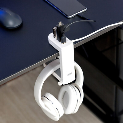 #ad 360° Headset Earphone Headphone Stand Hook Hanger Holder USB 3.0 2.0 Data Hub $16.99