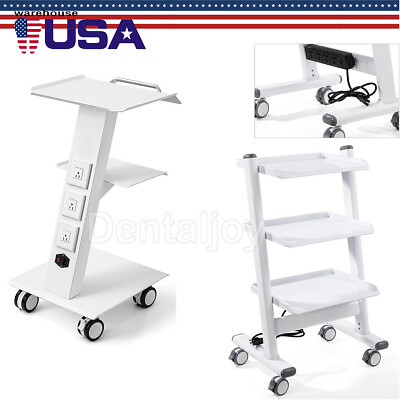 #ad Three Layer Dental Metal Medical Cart Mobile Instrument Cart Trolley with Socket $183.99