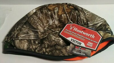 #ad Huntworth Victor Hunting Beanie Hat Reversible Camo Blaze Orange Real tree Edge $9.99