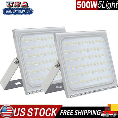#ad 5X 500W LED Flood Light Cool White Spotlight Shed Garden Outdoor Lamp Lighting $347.99