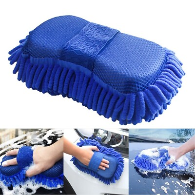 #ad Cleaning Tool Sponge Microfiber Supplies Washing Blue Car Wash Chenille $10.03