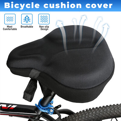 #ad Exercise Bike Seat Cover Large Wide Foam amp; Gel Padded Bicycle Saddle Cushion $17.99