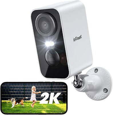 #ad ieGeek Outdoor 2K Wireless Security Camera Indoor Home Battery CCTV IR Cam Alexa $29.99
