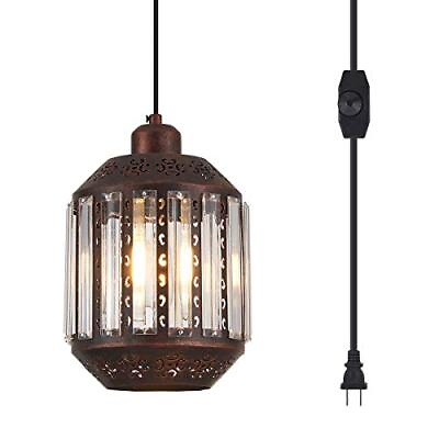 #ad Hanging Lamps Swag Lights Plug In Pendant Light 16.4 Ft Cord And Chain hanging P $54.62