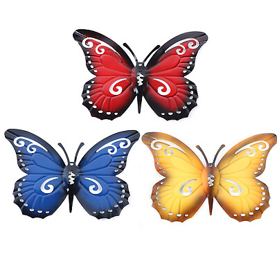 #ad 3Pcs Art Butterfly Wall Decoration Metallic Decals Home Room 3 Color Decor $15.96