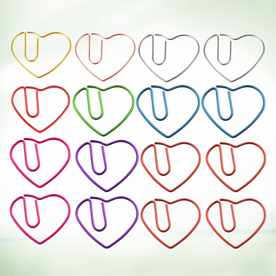 #ad 30 Pcs Creative Clip Novelty Book Marker Paper Clamp Office Heart shaped $8.20
