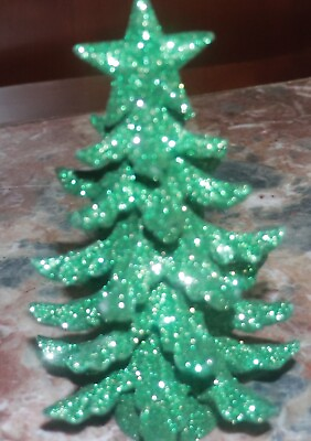 #ad 6 1 2 Inch Tall Christmas Green Tree Decoration Used in Good Condition $3.50
