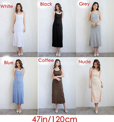 #ad Women Full Slip Under Dress Cami Slips Undergarment Chemise Sleeveless Nightgown $10.35