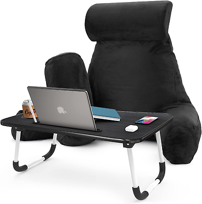 #ad Reading Pillow with Portable Laptop Lap Desk Velvet Feel Back Pillow for Sittin $112.99