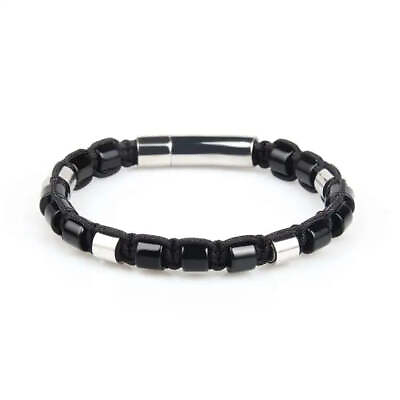 #ad Black Onyx amp; Silver Beads Bracelet $59.99