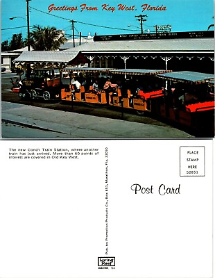 #ad Florida Key West 64 Passenger Conch Tour Train amp; Depot VTG Postcard $9.89