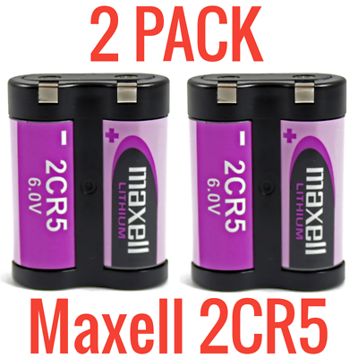 #ad 2 Pack Maxell 6V 2CR5 Photo Camera Lithium Battery New DL45 KL2CR5 5032LC $6.99