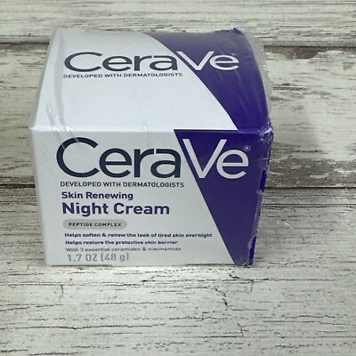 #ad Cerave Skin Renewing NIGHT CREAM PEPTIDE COMPLEX Hyaluronic Acid 1.7 oz NEW $14.00