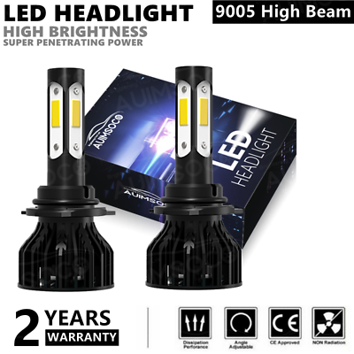 #ad AUIMSOCO 2x 9005 HB3 LED Bulbs Headlight High Beam Kit Super Bright White 6000K $20.99