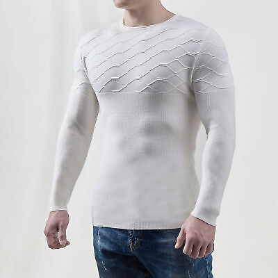 #ad Men Jumper Winter Warm Casual Slim Fit Pullover Tops Long Sleeve Knitted Sweater $27.89
