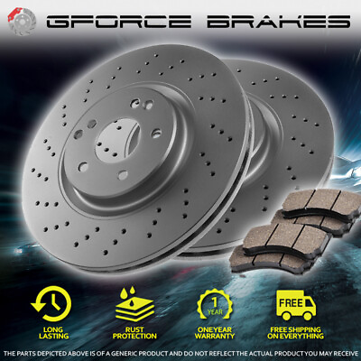 #ad REAR Cross Drilled Rotors Ceramic Pads for 2003 2005 Benz C240 Wagon 4WD 290mm $234.10