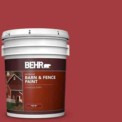 #ad 5 gal Red Exterior Oil Latex Barn amp; Fence Paint Resists Mildew Livestock Safe $99.97