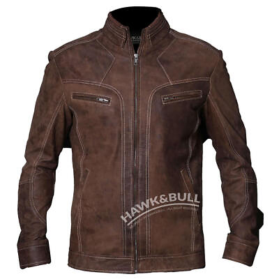#ad Brown Biker Jacket Vintage Leather Motorcycle Jacket Brown Leather Jacket $130.02