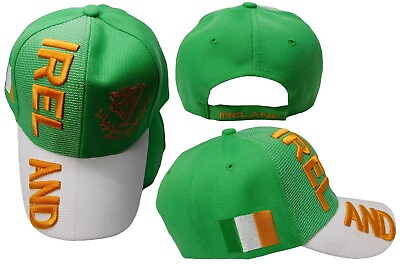 #ad Ireland Irish Harp Erin Go Bragh Orange White Green Hat Cap 3D embroidered RUF $13.88