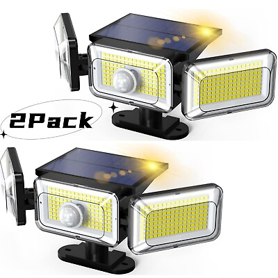 #ad 2Pack 368 LED Solar Power Lights Outdoor Garden Motion Sensor Security Lamp Wall $25.99