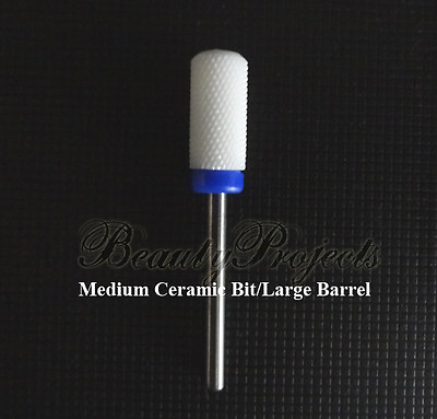 #ad Ceramic Carbide Bit Electric Nail File Drill Tool Large Barrel 3 32quot; Medium $13.95