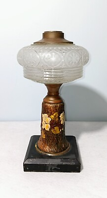 #ad Antique Composite Ceramic Tree Trunk Stem Oil Lamp $33.26
