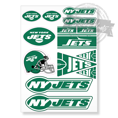 #ad New York Jets NFL Football A4 High Quality Printed Vinyl Decal Stickers Set New $14.95
