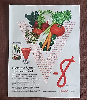 #ad Campbell#x27;s V 8 Drink Advertisement 1956 Food $9.99