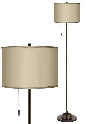 #ad Modern Club Floor Lamp Tiger Bronze Sesame Beige Shade for Living Room Reading $199.99