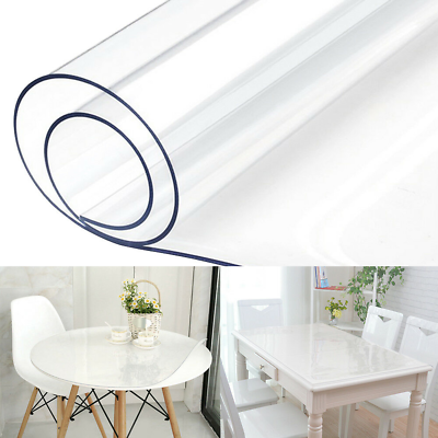 #ad Transparent PVC Tablecloth Clear Waterproof Table Cover Plastic Desk Protector $20.86