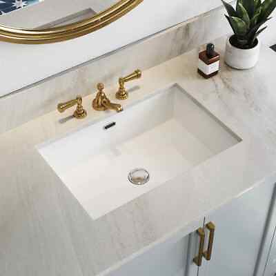 #ad 20quot; 21quot; 23quot; White Undermount Bathroom Ceramic Vanity Sink Bowl Overflow $58.99