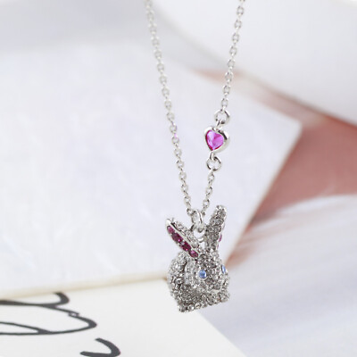 #ad Kate Spade New York Cute Rabbit Cartoon Little Bunny Purple Love Necklace $31.40