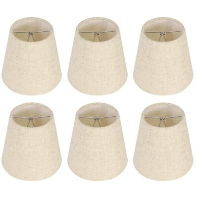 #ad Small Lamp Shade Clip on Bulb Set of 6 for Candelabra Bulbs Fabric8645 $32.54