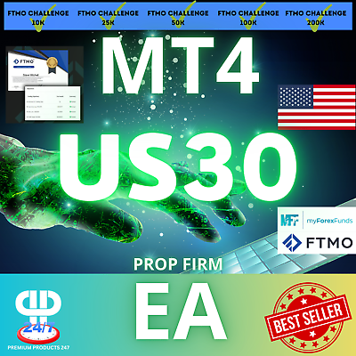 #ad US30 EA FTMO MT4 Prop Firm Bot Forex Automation Robot MT4 $12.99