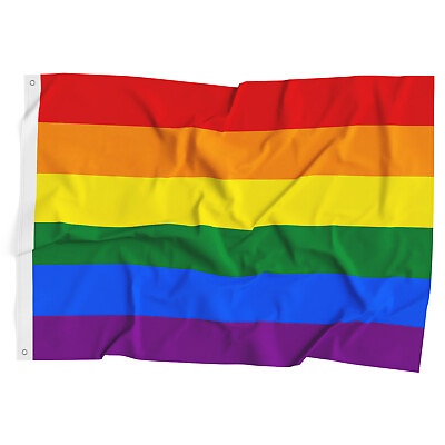#ad 3x5#x27; Rainbow Flag 6 Stripes Gay Pride Banner Polyester LGBT New 3#x27;x5#x27; Ft Foot $4.95