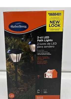 #ad Harbor Breeze 2 Pack 24Lumen Bronze Solar LED Outdoor Path Light UPC842353122387 $46.99
