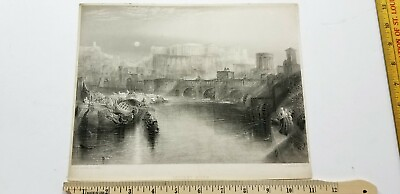 #ad ANCIENT ROME Antique 19th Century Steel Engraving JMW TURNER Willmore B1 $17.50