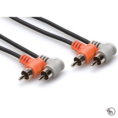 #ad Hosa CRA 202RR Stereo Interconnect Dual Right Angle RCA to Same 2m 6.6ft $10.95